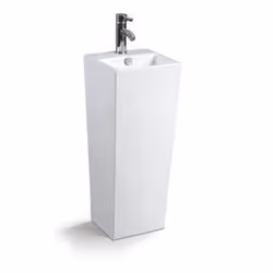 Tendance, le lave main totem Line en céramique sera l'élément moderne de votre salle de bain design. De forme carré et de cou ...