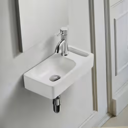 Description générale Le Lave Main Pratic avec porte serviette à droite est idéal pour les espaces réduits. Ce lavabo rectangu ...