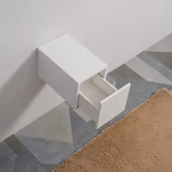 Choisissez le Tiroir de rangement suspendu City Blanc avec poignée moulée invisible Design. Le Meuble Salle de Bain City, tro ...