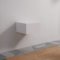 Découvrez le Tiroir de rangement suspendu City en bois blanc brillant avec poignée moulée invisible Design. Le Meuble Salle d ...