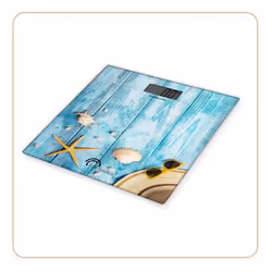 Little Balance Coquillages, Pèse-personne électronique, 180 kg, 100 g, Bleu, kg, Carré