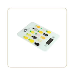 Little Balance - Balance de cuisine electronique 8341 Slim - 5 kg / 1 g - Plateau en verre trempe - Extra-plate - bd Ananas