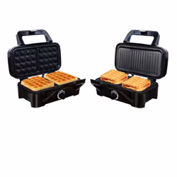 Little Balance Speed'n Mixt gaufrier et appareil à croque-monsieur 1200 W Noir, Argent