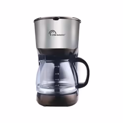 Cafetière filtre 10 tasses Noire & Inox - Verseuse en verre 1.25 L graduée pour préparer jusqu'à 10 tasses de café ! - Foncti ...
