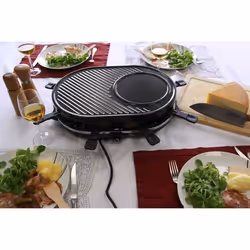 Little balance - appareil à raclette 8 personnes 1200w + gril + crêpière bleu nuit et noir - 8749