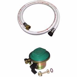 Un flexible souple de 1m50 et un détendeur Quick-on Butane 28mbar. Le flexible, tuyau à embouts mécaniques, assure le raccord ...