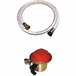 Ce kit complet de connexion de gaz comprend un flexible souple de 1m50 et un détendeur Quick-on Propane 37mbar. Le flexible,  ...