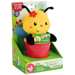 Cijep - Abeille Silence ca pousse pot du jardinier avec peluche Abeille et graines de Colza- Haut 13 cm
