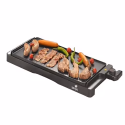 SENYA Plancha lectrique 8 Personnes - Plaque Pierre Antiadhsive 2200W Thermostat Rglable  Compatible Lave-Vaisselle