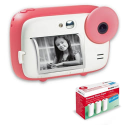 AGFA PHOTO Pack Realikids Instant Cam + 6 rouleaux Papier Thermique ATP3WH - Appareil Photo Enfant Batterie Lithium - Rose