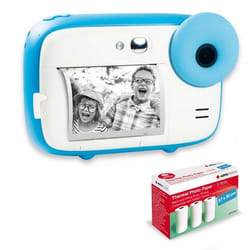 AGFA PHOTO Pack Realikids Instant Cam + 6 rouleaux Papier Thermique ATP3WH - Appareil Photo Enfant Batterie Lithium - Bleu