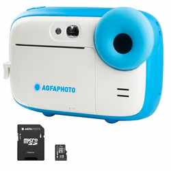 AGFA PHOTO Pack Realikids Instant Cam + 1 carte Micro SD 32GB - Appareil Photo Instantané Enfant Batterie Lithium - Bleu