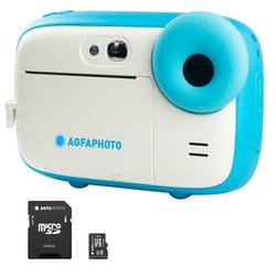 AGFA PHOTO Pack Realikids Instant Cam + 1 carte Micro SD 32GB - Appareil Photo Instantané Enfant Batterie Lithium - Bleu