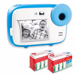 AGFA PHOTO Pack Realikids Instant Cam + 3 rouleaux Papier Thermique ATP3WH - Appareil Photo Enfant Batterie Lithium - Bleu