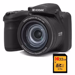 KODAK Pack Bridge Numérique Pixpro Astro Zoom AZ405 20MP + Carte SDHC Kodak Ultra High Speed 32GB - Zoom X40 Vidéo Full HD - ...