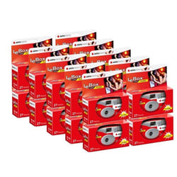 AGFA PHOTO PACK 20 x 601020 - Appareil Photo Jetable LeBox Flash 27 photos Objectif Optique 31 mm - Gris et Rouge