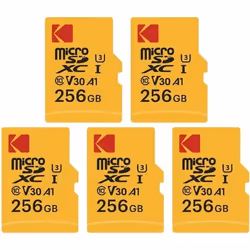 Carte Mémoire Micro SD - KODAK - 256 Go - Classe 10 - Vitesse de lecture 95 MB/s - Adaptateur inclus