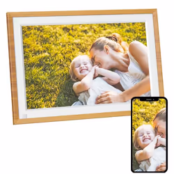 AGFA PHOTO Cadre Photo Numérique Realiview APF1000 – Finition bois - Ecran LED 10 pouces HD 1024x600 – Fonction Horloge Calen ...