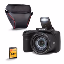 KODAK Pixpro AZ405 Bridge 20MP Zoom X40 Grand Angle 24mm Full HD 1080p OIS LCD 3 Housse + Carte SDHC 32GB U1 Pile AA - Noir