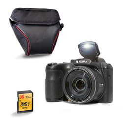 KODAK Pack Pixpro AZ255 + Carte SD 32Go + Etui - Appareil Photo Bridge 16 MP Zoom 25x Vidéo Full HD Grand Angle 24 mm – Noir