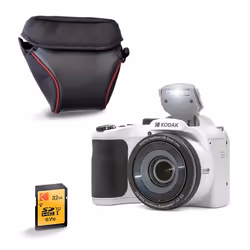 KODAK Pack Pixpro AZ255 + Carte SD 32Go + Etui - Appareil Photo Bridge 16 MP Zoom 25x Vidéo Full HD Grand Angle 24 mm – Blanc