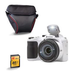 KODAK Pack Pixpro AZ255 + Carte SD 32Go + Etui - Appareil Photo Bridge 16 MP Zoom 25x Vidéo Full HD Grand Angle 24 mm – Blanc