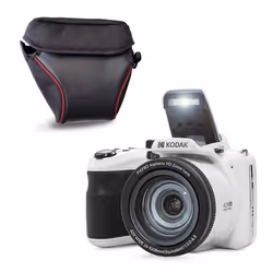 KODAK Pixpro AZ425 Appareil Photo Bridge 20MP Zoom Optique 42x + Etui – Vidéo Full HD Grand Angle 24 mm Ecran LCD 3 – Blanc