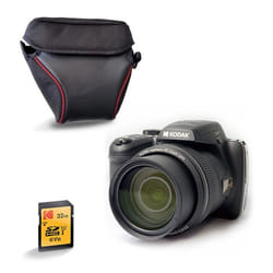 KODAK Pixpro AZ528 Appareil Photo Bridge 16MP Zoom 52x + Etui + Carte SD 32 Go – Grand Angle 24mm Ecran LCD 3 Wi-Fi – Noir