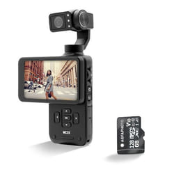 AGFA PHOTO Gimbal Realimove MC3X + Carte SD 32 Go - Stabilisateur 3 Axes 4K Ultra HD Écran Tactile Rotatif 35 pouce 20 MP - Noir