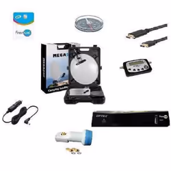 Kit Camping Car - Optex - Parabole 35 CM - Récepteur ORS 9948 - Kit Satfinder - Coaxial HD ME