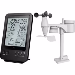 Station Météo - OPTEX - 5 en 1 - Noir et Blanc - Anémomètre - Pluviomètre