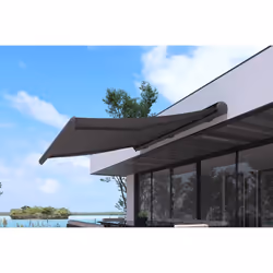 Store banne LED motorisé 3 x 2,5 m gris CETO, Concept Usine