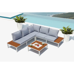 Concept Usine Fira ensemble de meubles de jardin Blanc, Gris
