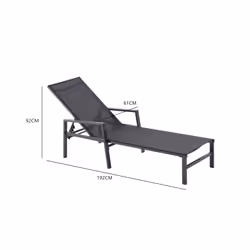 Concept Usine Bari chaise de plage Noir - Vue supplémentaire 5