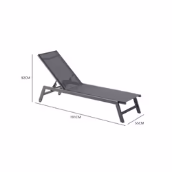 Concept Usine Prato chaise de plage Noir - Vue supplémentaire 5