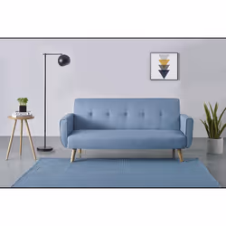 Canapé scandinave convertible 3 places Bleu MALMO, Concept Usine