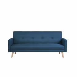 Canapé scandinave convertible 3 places en tissu bleu canard WOODEN, Concept Usine