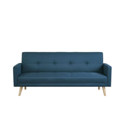 Canapé scandinave convertible 3 places en tissu bleu canard WOODEN, Concept Usine