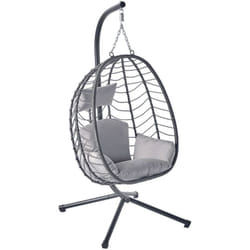 Concept-usine - Lima Gris- Fauteuil suspendu résine & Acier