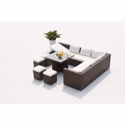 Concept Usine Samoa ensemble de meubles de jardin Marron, Blanc