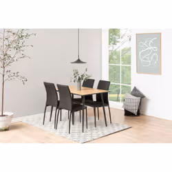 Table à manger 4 personnes bois et noir 120cm MIRA, Concept Usine