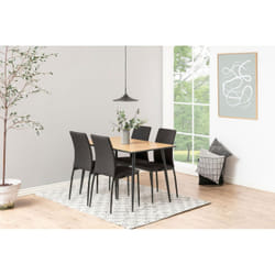 Table à manger 4 personnes bois et noir 120cm MIRA, Concept Usine