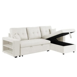 Canapé d'angle convertible beige 4 places GLASGOW, Concept Usine