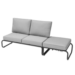 Salon de jardin canapé modulable 2-3 places gris en aluminium SORRENTO, Concept Usine