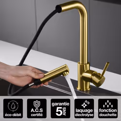 Mitigeur de cuisine avec douchette extractible MALTA GCE006 Un design sophistiqué et une technologie de pointe pour une expér ...