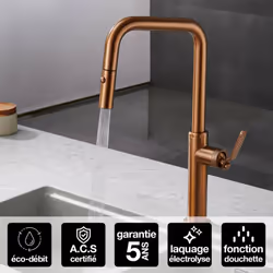 Mitigeur de cuisine avec douchette extractible double jet NIZA GCE027 Un design sophistiqué et une technologie de pointe pour ...