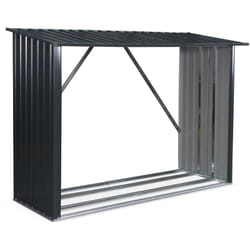 Bûcher en métal de 80 x 215 x 155 cm. gris anthracite - Épicéa - abri bûches en acier galvanisé. 2 stères