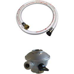 Alice's Garden - Kit Tuyau flexible de gaz 1.5 m à embouts mécaniques + Détendeur Quick-on Ø27mm - Propane 37mbar 1.5kg/h. raccord rapide – Normes nf