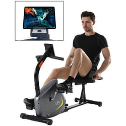 Vélo dappartement - ISE - SY-6802 - Semi-allongé - 8 Niveaux de résistance - 6 kg dinertie