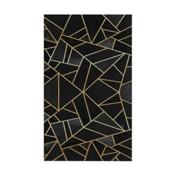 Tapis de salon 50x80 cm Polyester Grafic Noir
